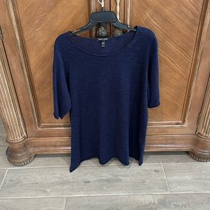 Organic linen and cotton short sleeve sweater